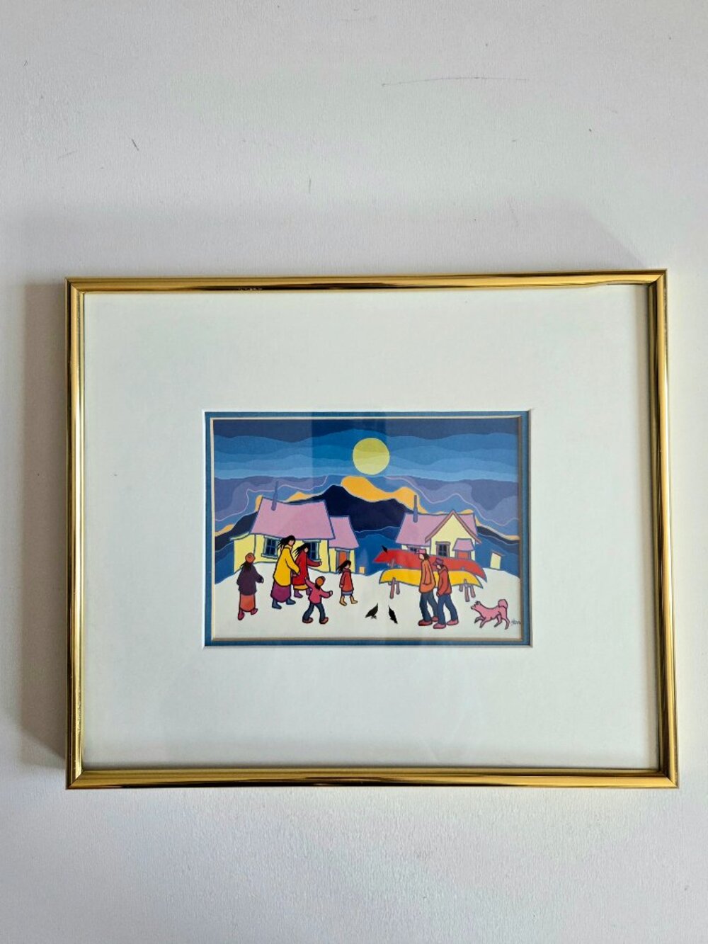 Ted Harrison Canadian Artist framed print.